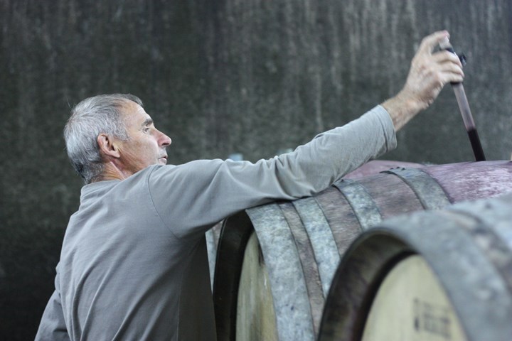 Joël at work in the cellar.